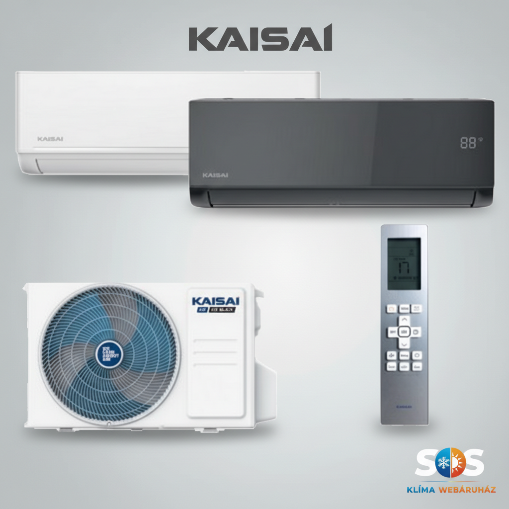 KAISAI ICE / 3,5 kW oldalfali inverteres klíma fehér színben (Telepítve, alapszereléssel)