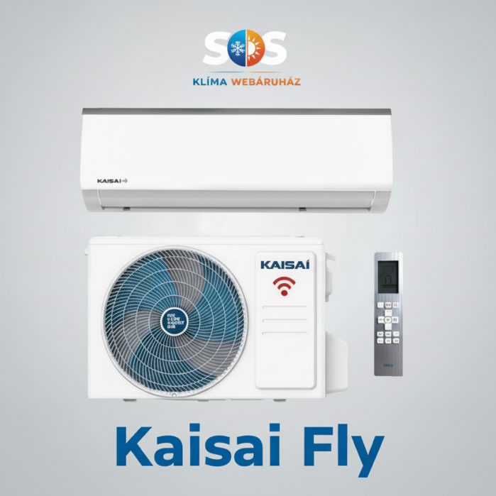 KAISAI FLY 3,5 kW oldalfali inverteres klíma (Telepítve, alapszereléssel)